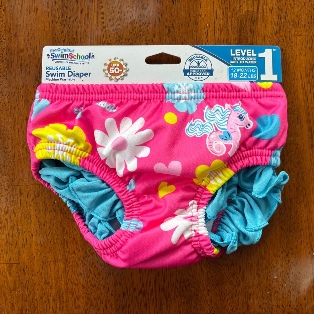 Pink Floral Reusable Swim Diaper